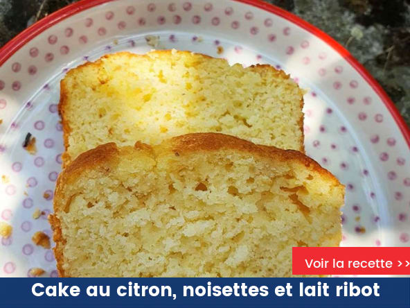 Cake au citron, noisettes et lait ribot